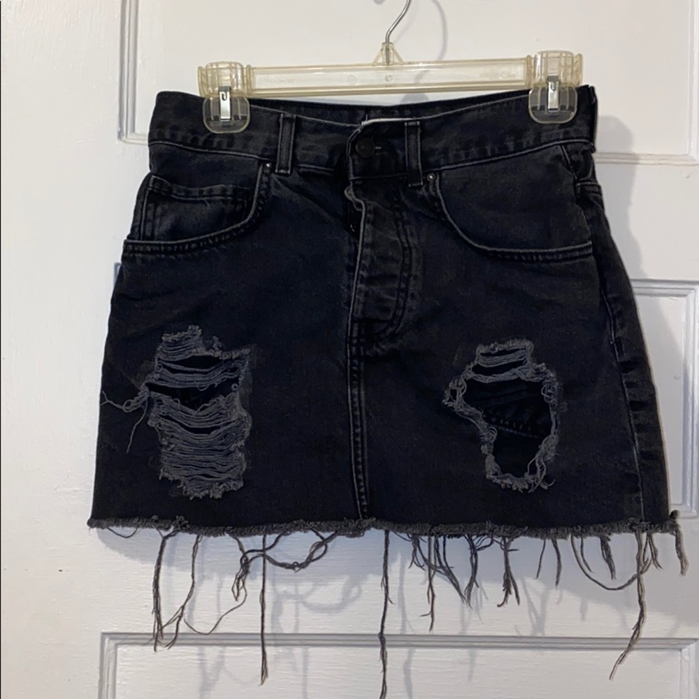 Forever 21 Denim Mini Black Skirt